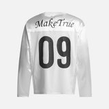 Bold Printed Mesh V-Neck Long Sleeve T-Shirt