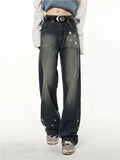 Star-Adorned Wide-Leg Jeans