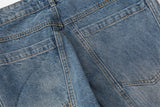 Multi-pocket Retro Ankle Zipper Denim Pants