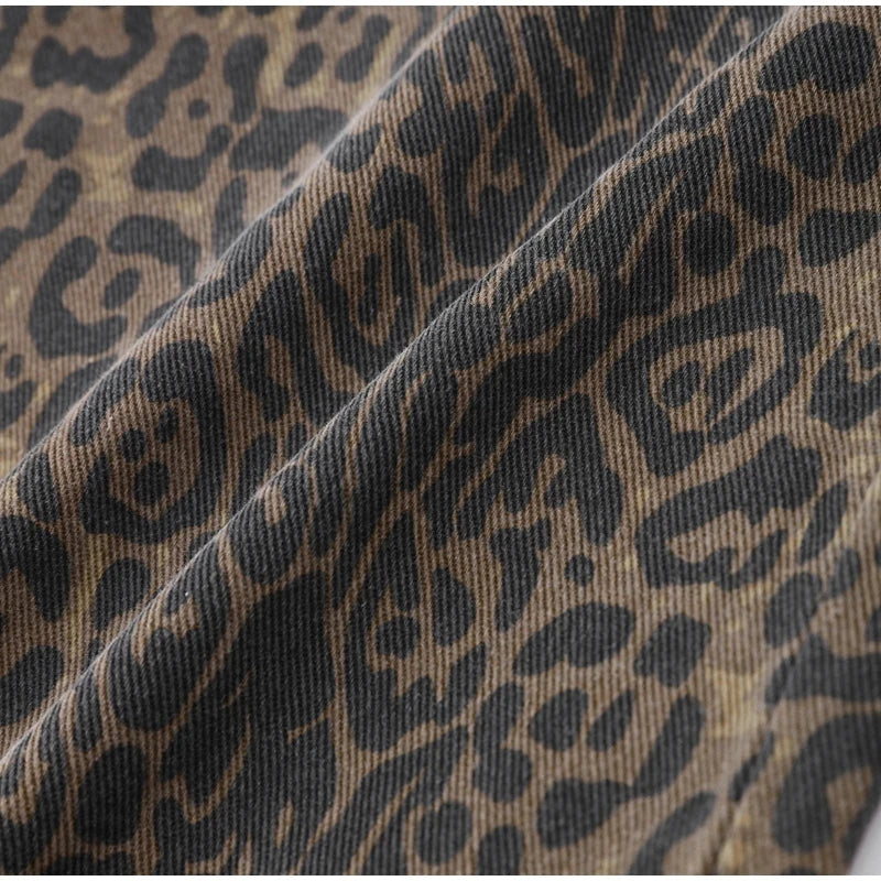Y2K Leopard Flair High Waisted Pants