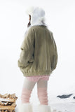 Travel-Essential Oversized Fur Stand Collar Parka Jacket