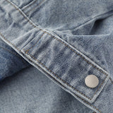Detachable Sleeve Zip-up Denim Jacket
