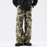 Streetwear Elastic Waist Vintage Camo Cargo Pants