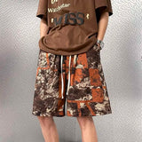 Retro Floral Print Mens Beach Short