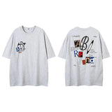 Graphic Print Loose Alphabet T-shirt