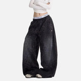 Y2K Leopard Print Sports Oversized Sweatpants