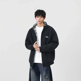 Y2K Warm Plaid Lined Zip-Up Hooded Sweatshirt
