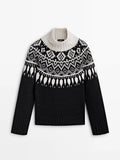 Classic Ethereal Spring Style Jacquard Turtleneck Sweater