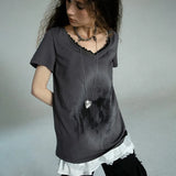 Vintage Grunge Aesthetics Graffiti Print T-Shirt