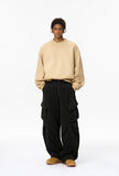 Streetwear Wrinkle Design Cargo Wide Leg Pants