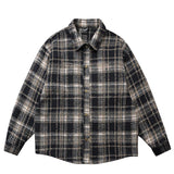 Plaid Woolen Embroidered Casual Shirt