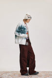 Flattering White Tie Dye Hip Hop Denim Jacket