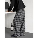 Plaid Oversized Loose Fit Sweat-pant