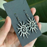 Large Swirl Sun Spiral Celestial Earring