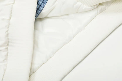 Retro Plaid Patchwork Fake Two Piece Padded Jacket