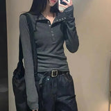 Y2K Ribbed Button-Up Sweater