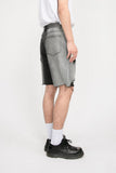 Gradient Ripped Washed Denim Shorts