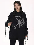 Rhinestone Graphic Print Hoodie