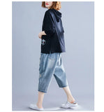 Women Cute Letter Print Casual Hoodied Sweatshirt