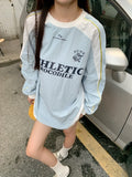 Laidback Comfort Oversized Letter Print Long Sleeve T-Shirt