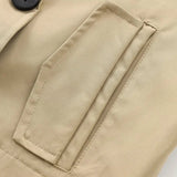 Vintage Double Breasted Lapel Neck Trench Jacket