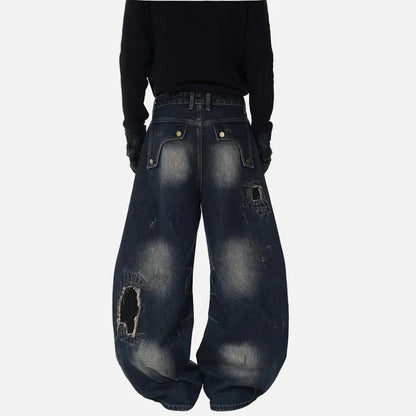 Fashionable Frayed Edge Boot Cut Jeans