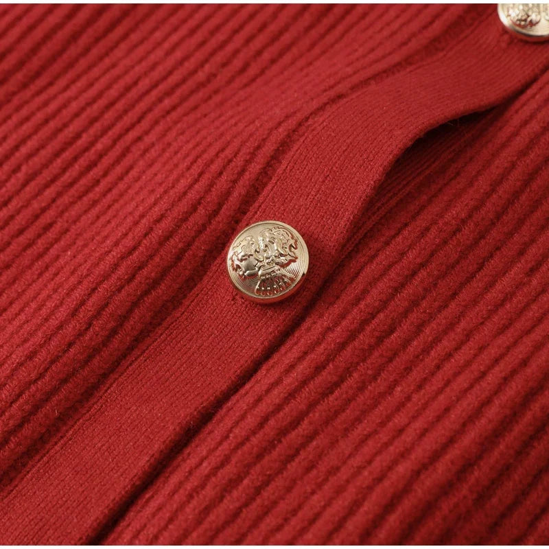 Women's Red Knitted Sweater