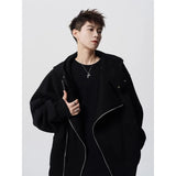 Irregular Design Double Zipper Hooded Sweatshirt