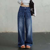 Mid Waist Multipocket Wide Leg Jeans