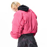 Thickened Pattern Printed Baseball Puffer Jacket