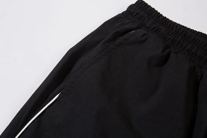 Y2K Black Patchwork Sports Pants