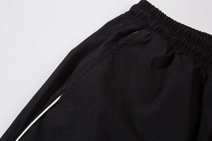 Y2K Black Patchwork Sports Pants