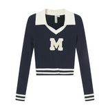 Color Clash Stripe V-Neck Sweater