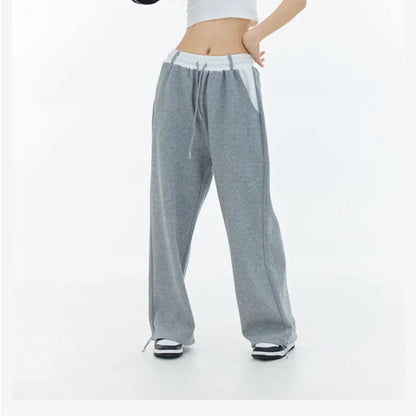 High Waist Patchwork Wide Leg Pants