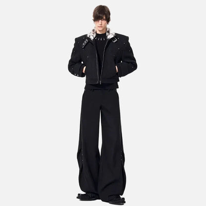 Effortless Solid Color Wide Leg Casual Pants