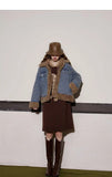 Women Stylish Warm Fleece Cowboy Denim Jacket