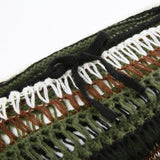Y2K Hollow Striped Gothic Crop Sweater