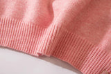 Vintage Peach Letter Embroidery Knitted Sweater
