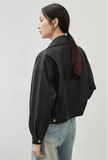 Stylish Faux Long Sleeve Leather Jacket