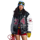 Winter Streetwear Thick Patchwork Varsity Leater Jacket