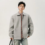 Men Solid Color Korean Style Casual Jacket
