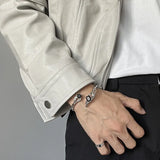 Geometric Black Square Sterling Silver Bracelet