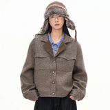 Women Oversize Elegant Cropped Trench Jacket