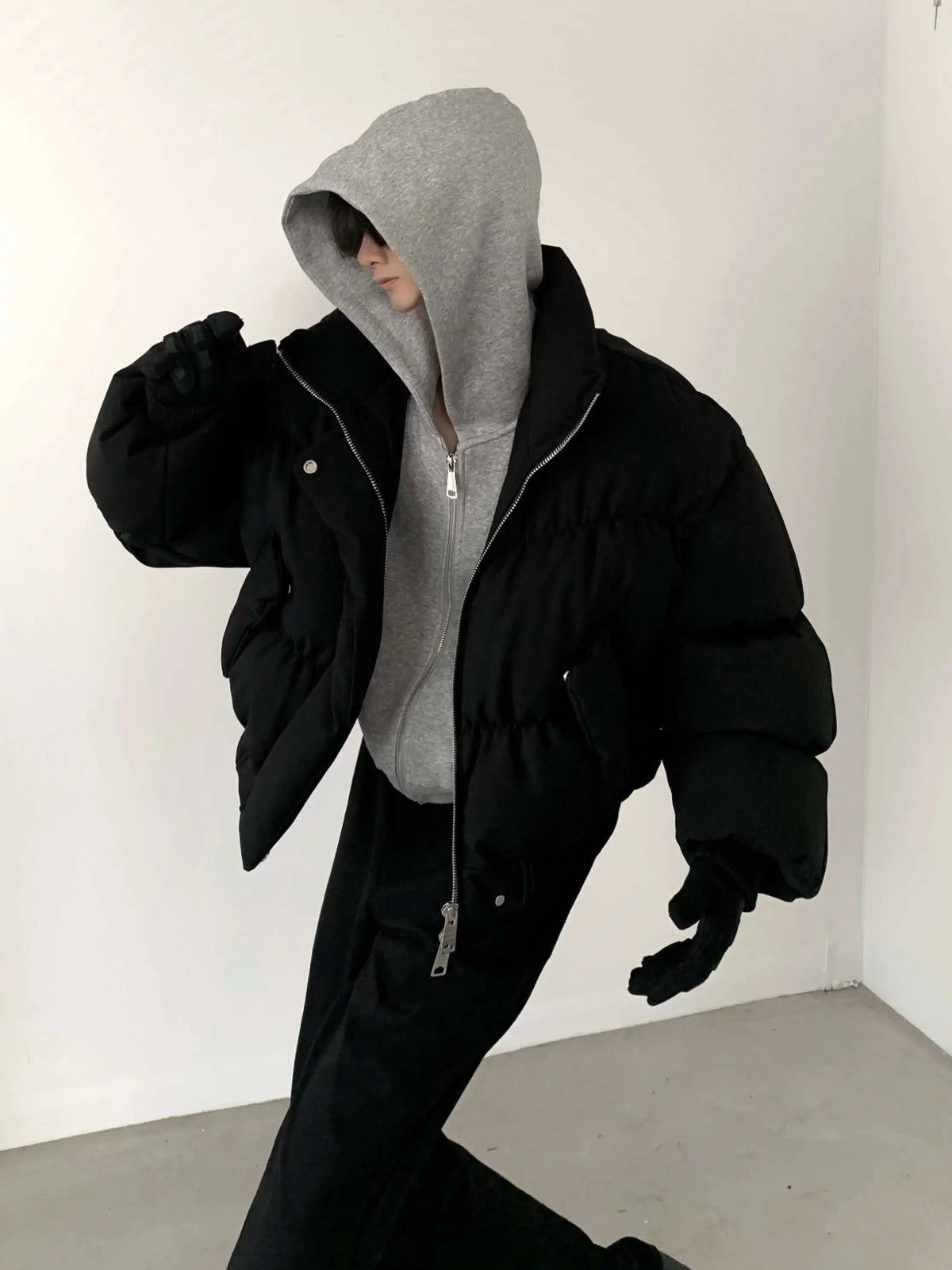 Men Retro Thickened Cotton Winter Bomber Jacket