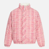 Thick Plaid Embroidered Double Sided Jacket