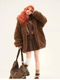 Brown Thick Faux Fur Bear Jacket