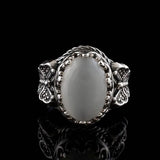 Butterfly White Stone Silver Ring