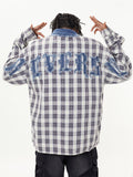 Patch Letter Embroidered Long Sleeve Shirt