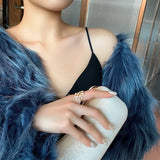 Elegant White Acrylic Copper Alloy Ring