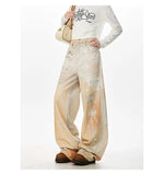 Utility Vibe 3D Printed Straight Wide Jeans